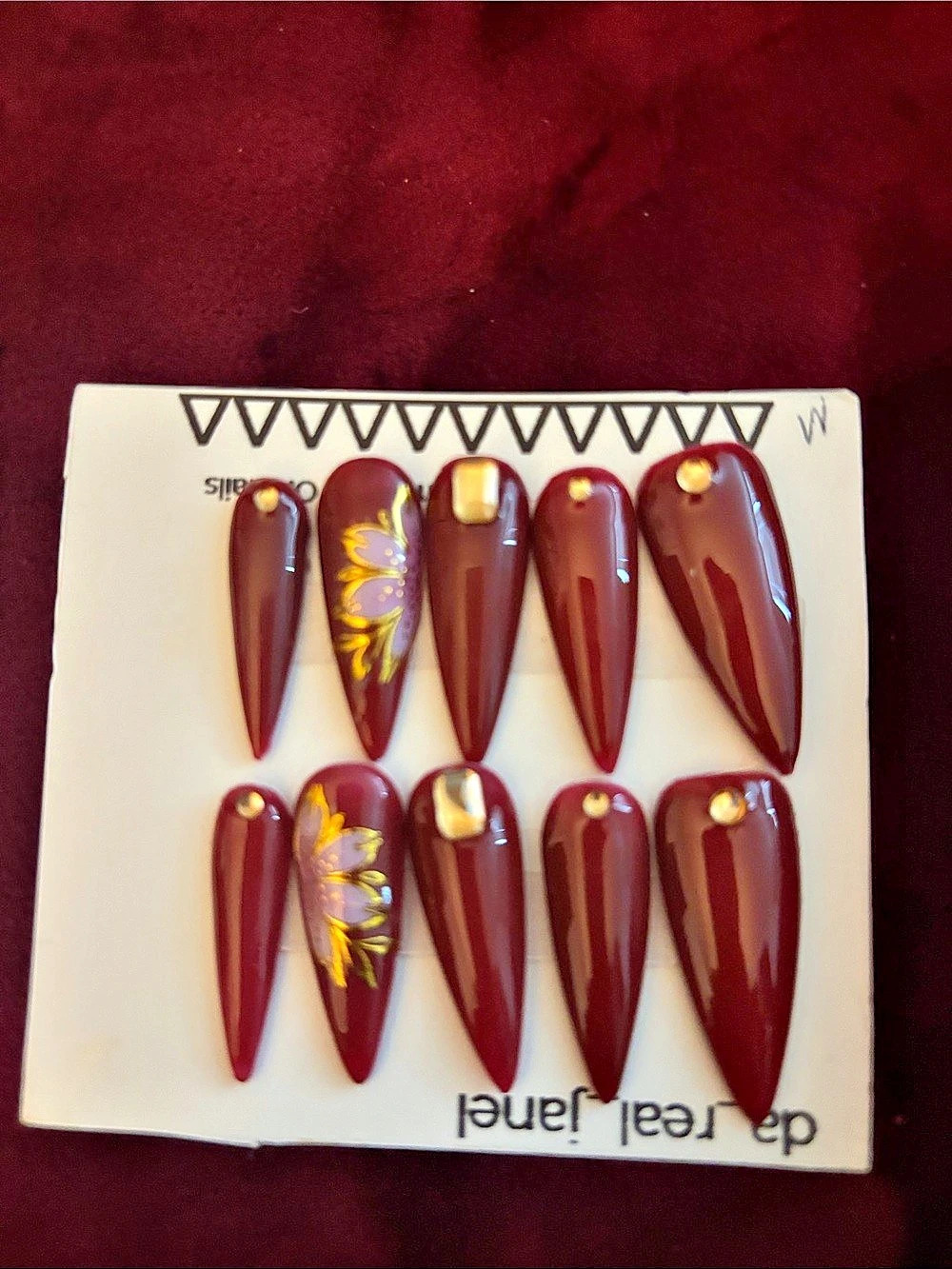 Brown & Gold Press-On Nails NWT